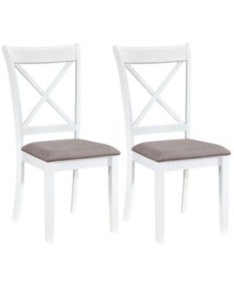 Set of 2 Rubber Wood Dining Chairs with Comfortable Backrest and Padded Seat
