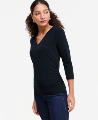 Women's V-Neck 3/4-Sleeve Knit Top