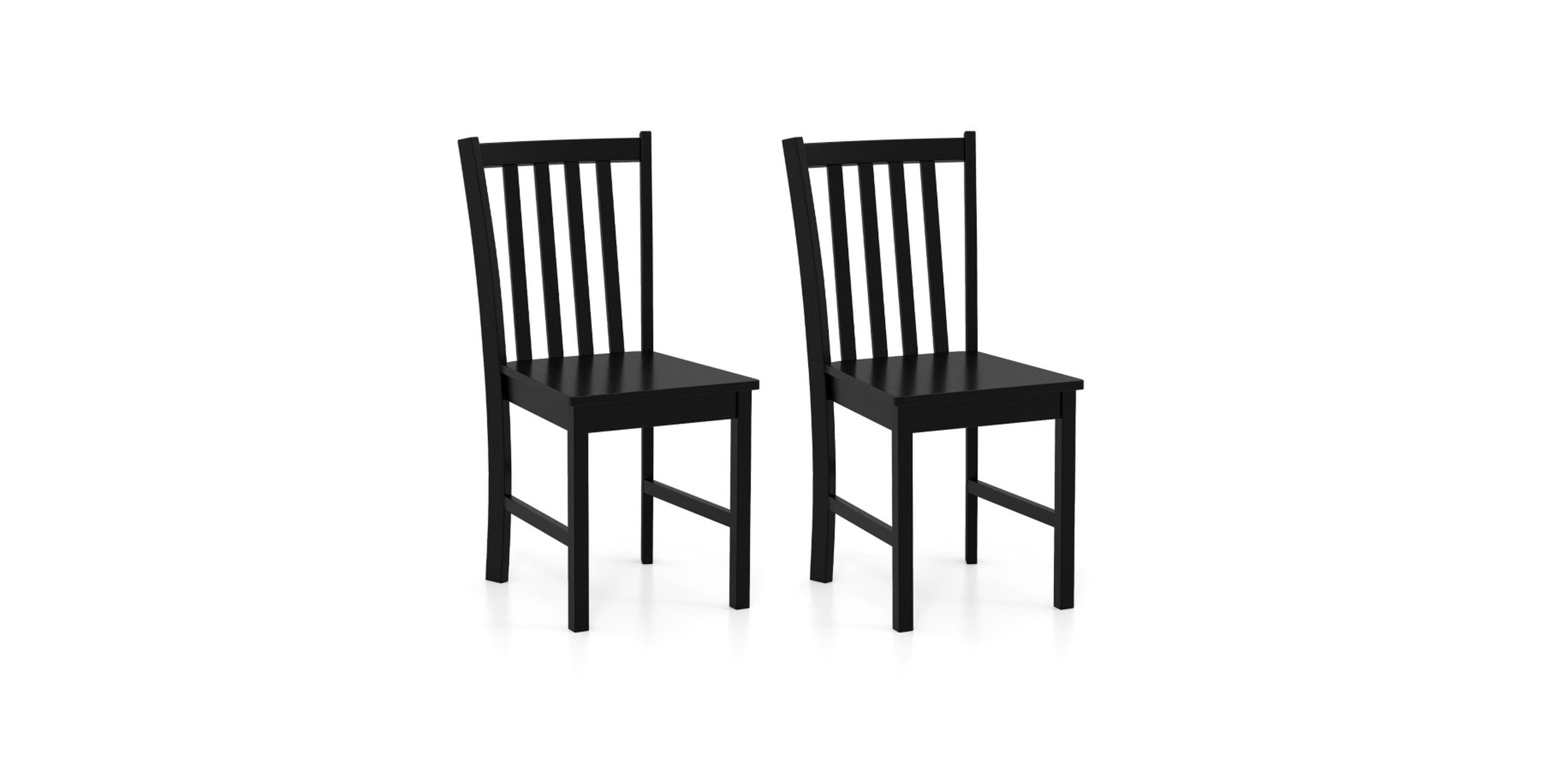 Sugift Set of 2 Rustic Wooden Dining Chairs with Slat Tilt Backrest