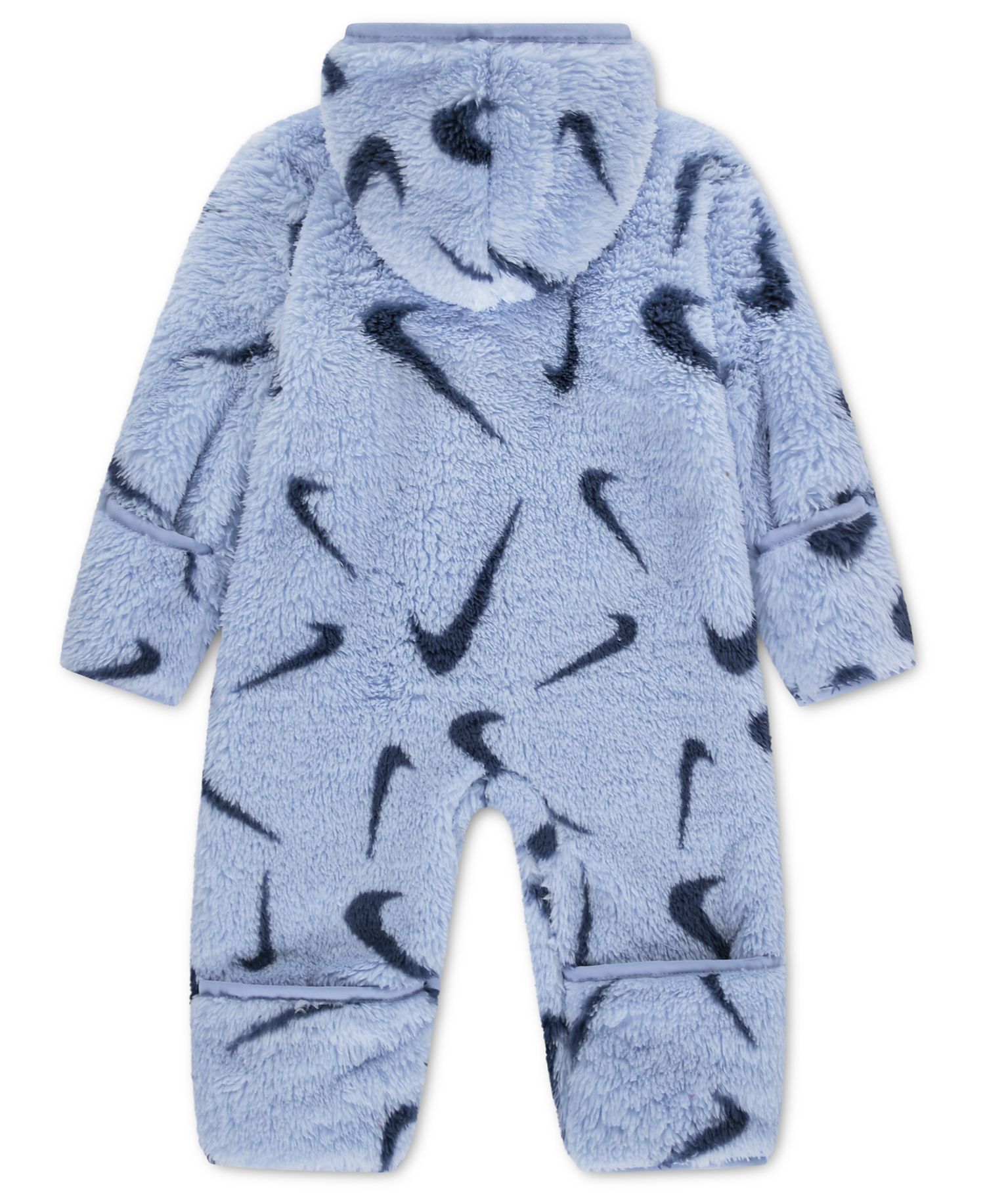 Baby Boys' and Baby Girls' Hooded Printed High-Pile Fleece Coverall