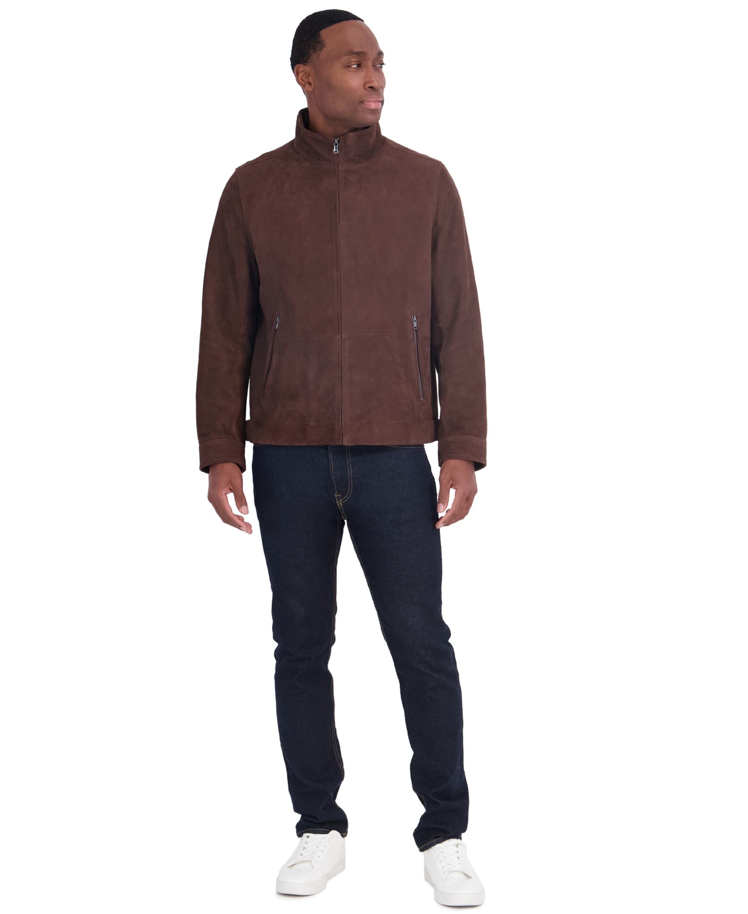 Men's Suede Stand Collar Hipster Jacket