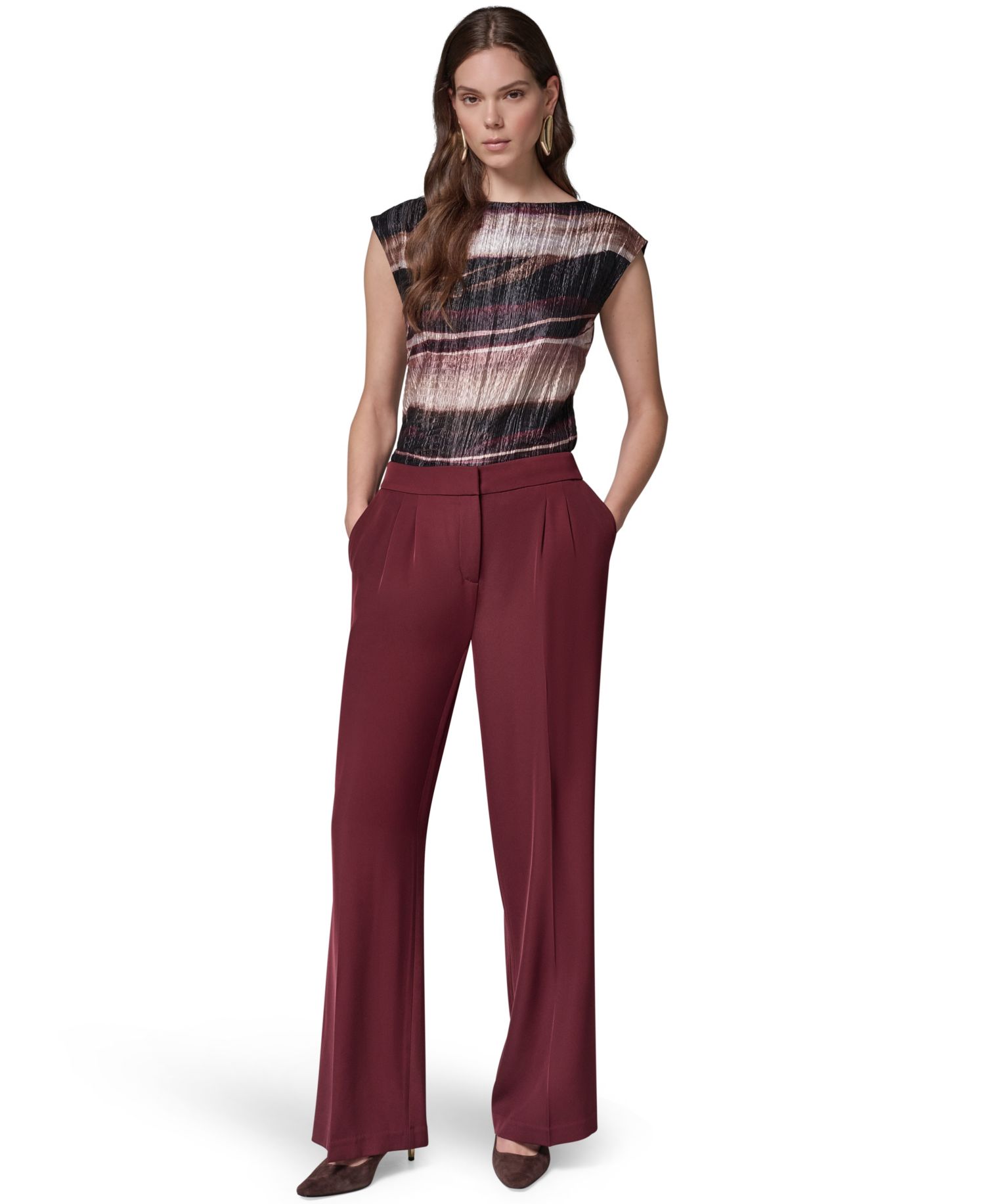 Petite High-Waisted Wide-Leg Pants