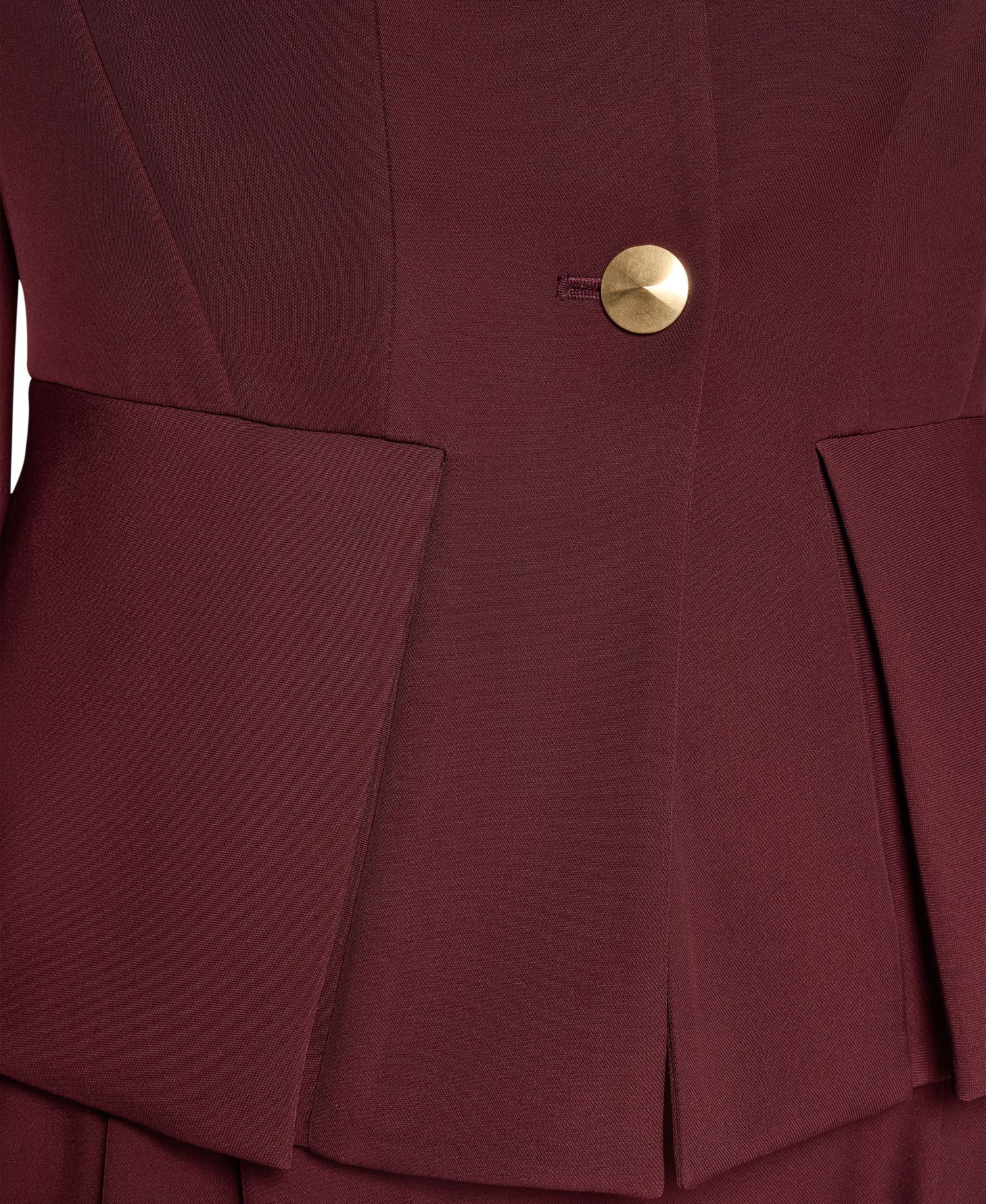 Women's Petite Collarless Peplum Blazer