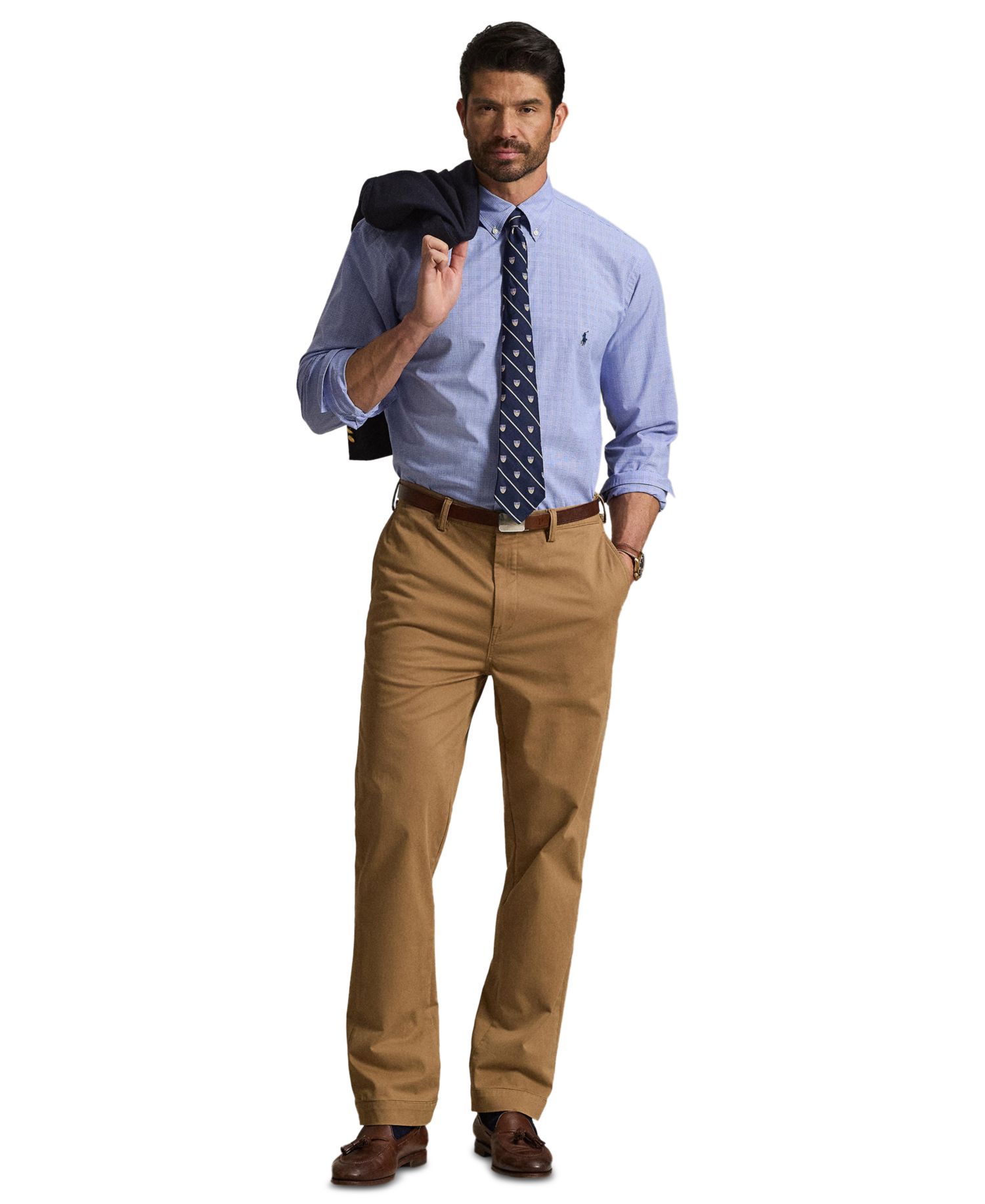 Men's Big & Tall Checked Stretch Poplin Shirt