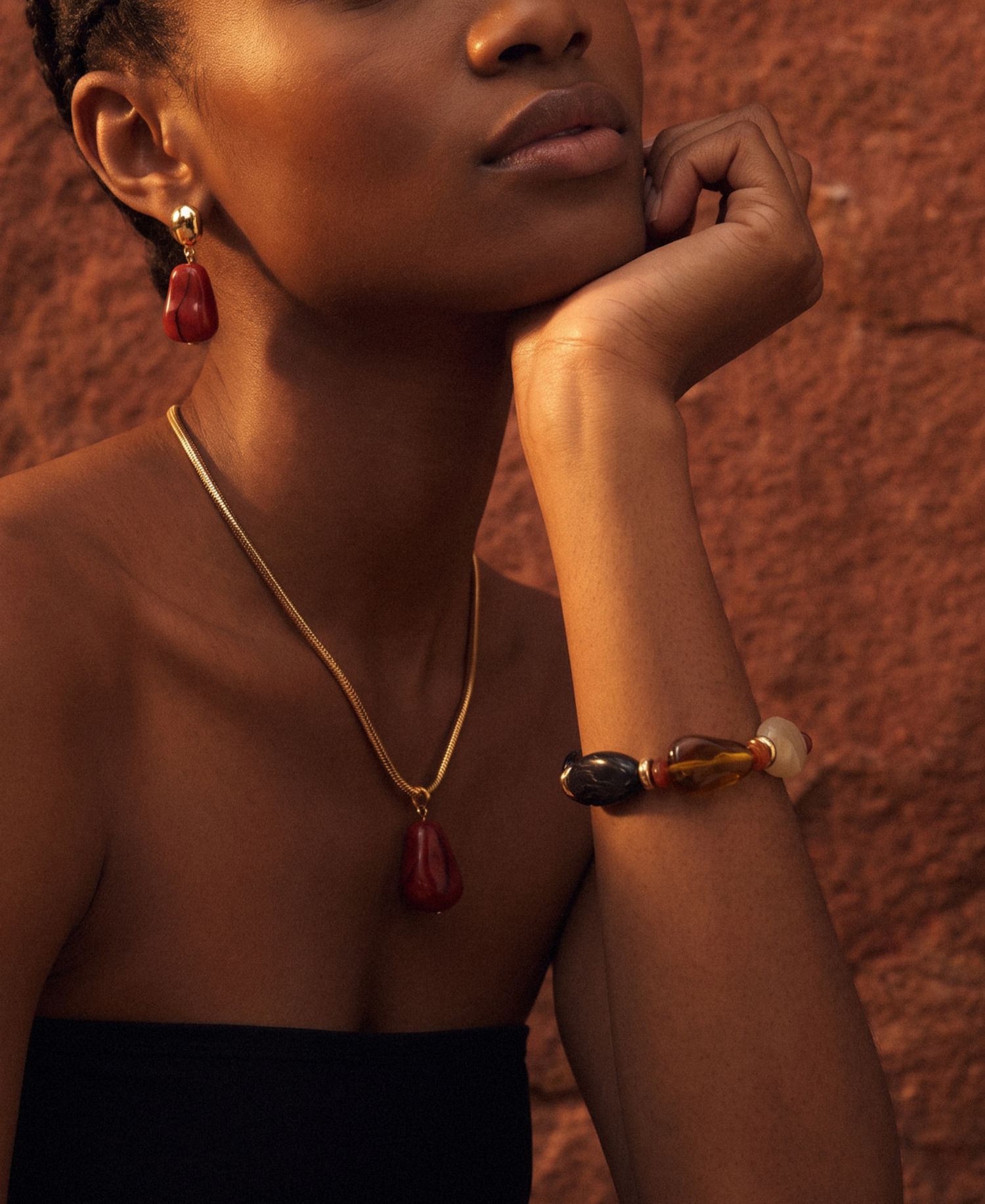 Jasper Stone Drop Earrings