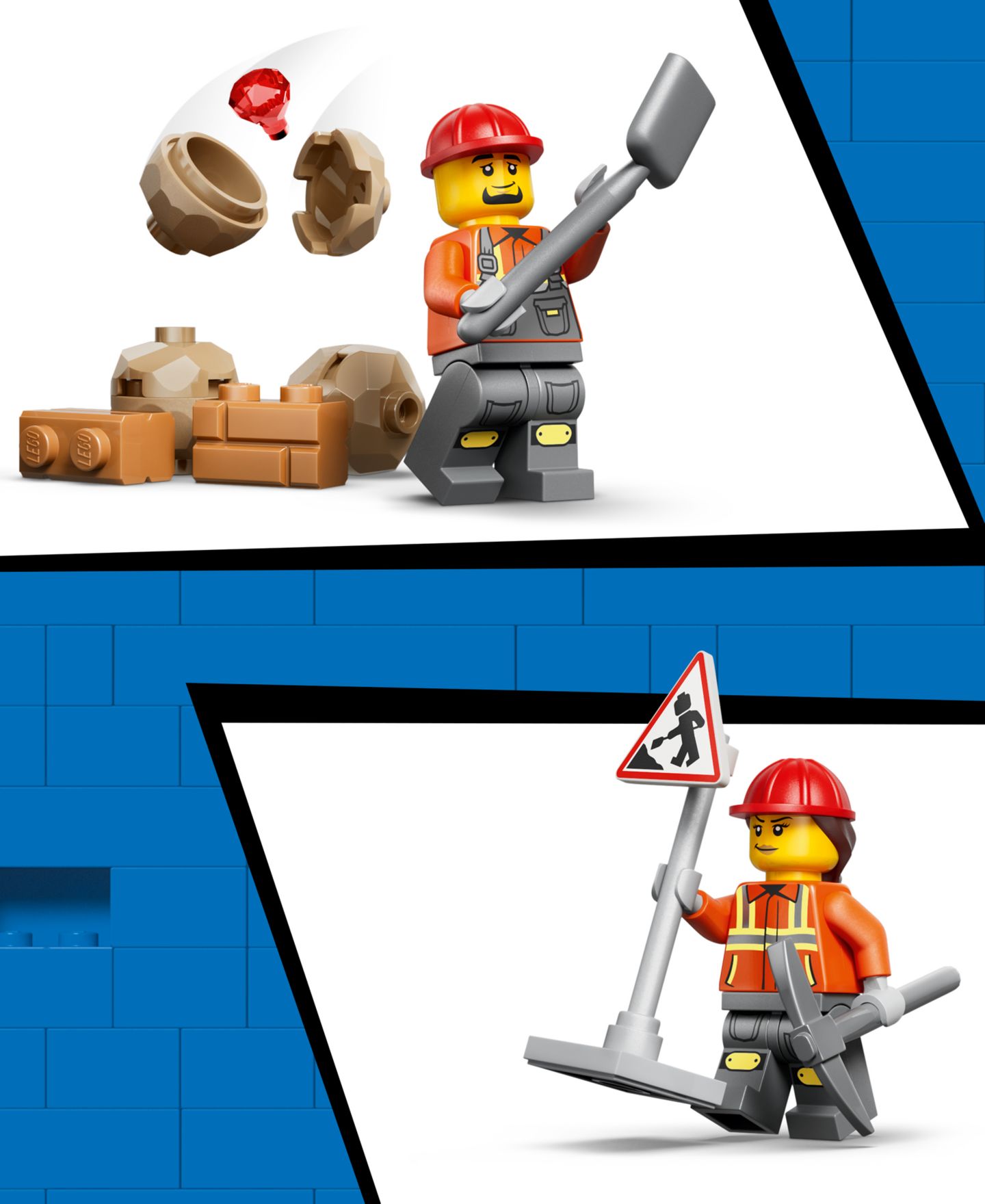 Детские конструкторы LEGO® City Yellow Backhoe Loader Building Toy 60480, 301 Pieces — фото 3