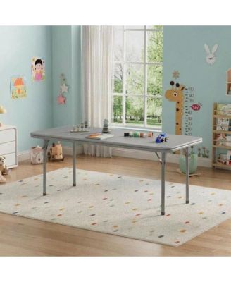 Folding Table 47 Inch Rectangular Portable Foldable Table with Anti-Slip Legs 80 lbs Capacity Space Saving for Indoor Outdoor Classroom Nursery
