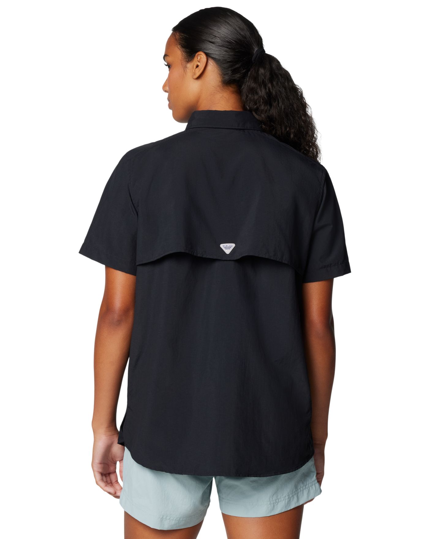 Женская рубашка Columbia Bahama II Rod-Holder Short-Sleeve Shirt, цвет: Чёрный — фото 3