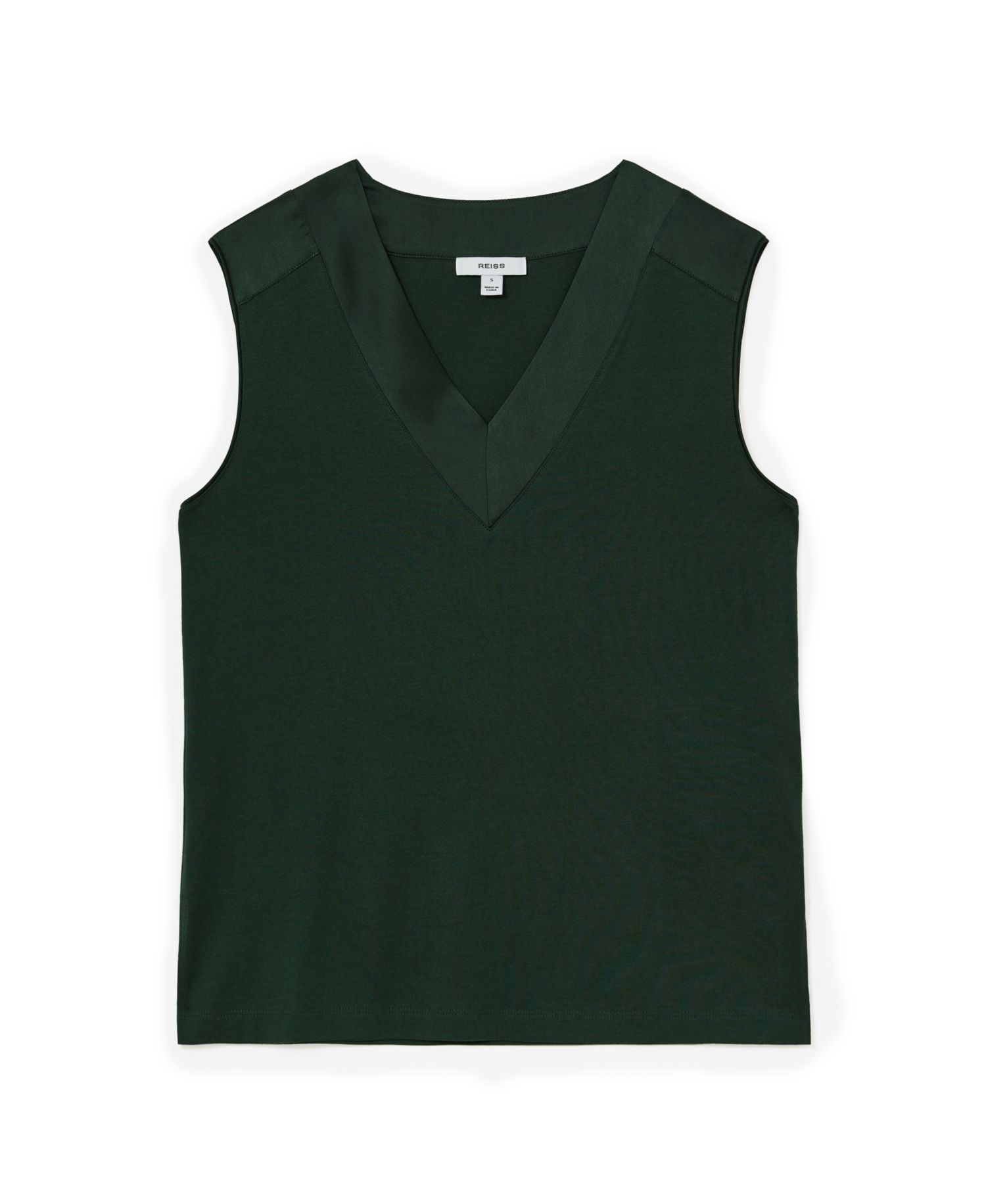 Women's Kallie Sleeveless V-Neck Silk-Trim Top