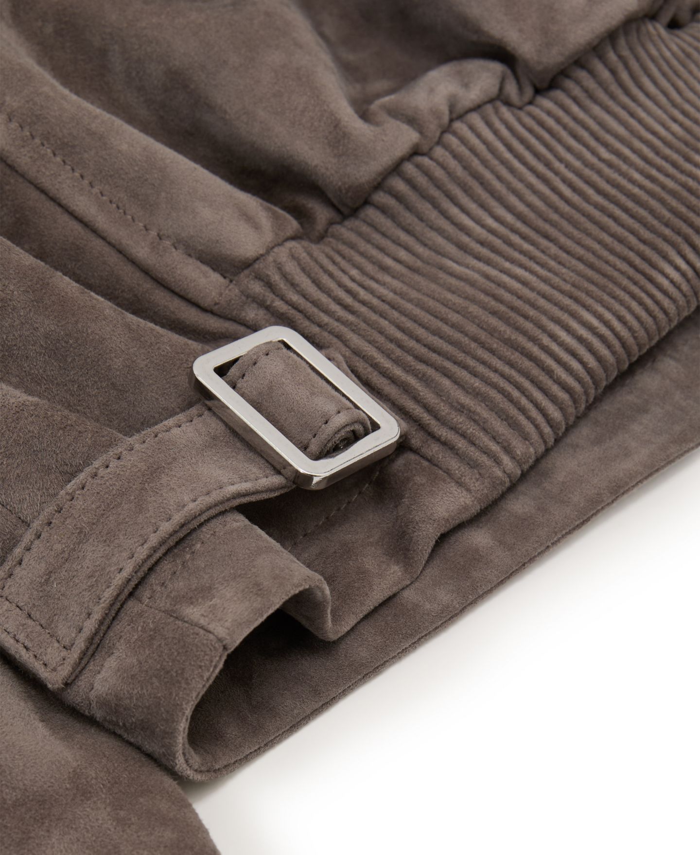 Женская куртка REISS Suede Zip-Through Moto, цвет: Серый — фото 4