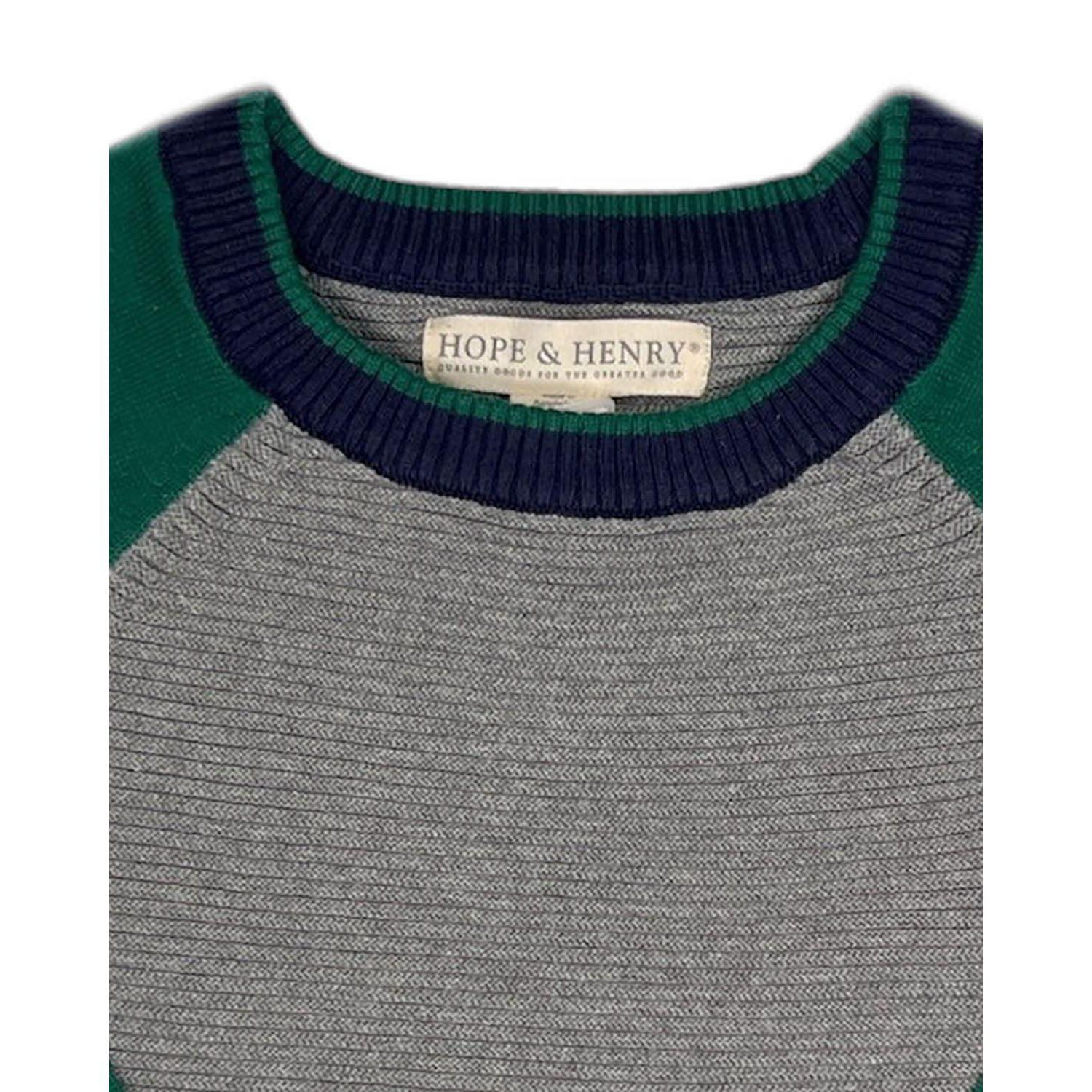 Little and Big Boys' 5-7 Organic Long Sleeve Raglan Sweater