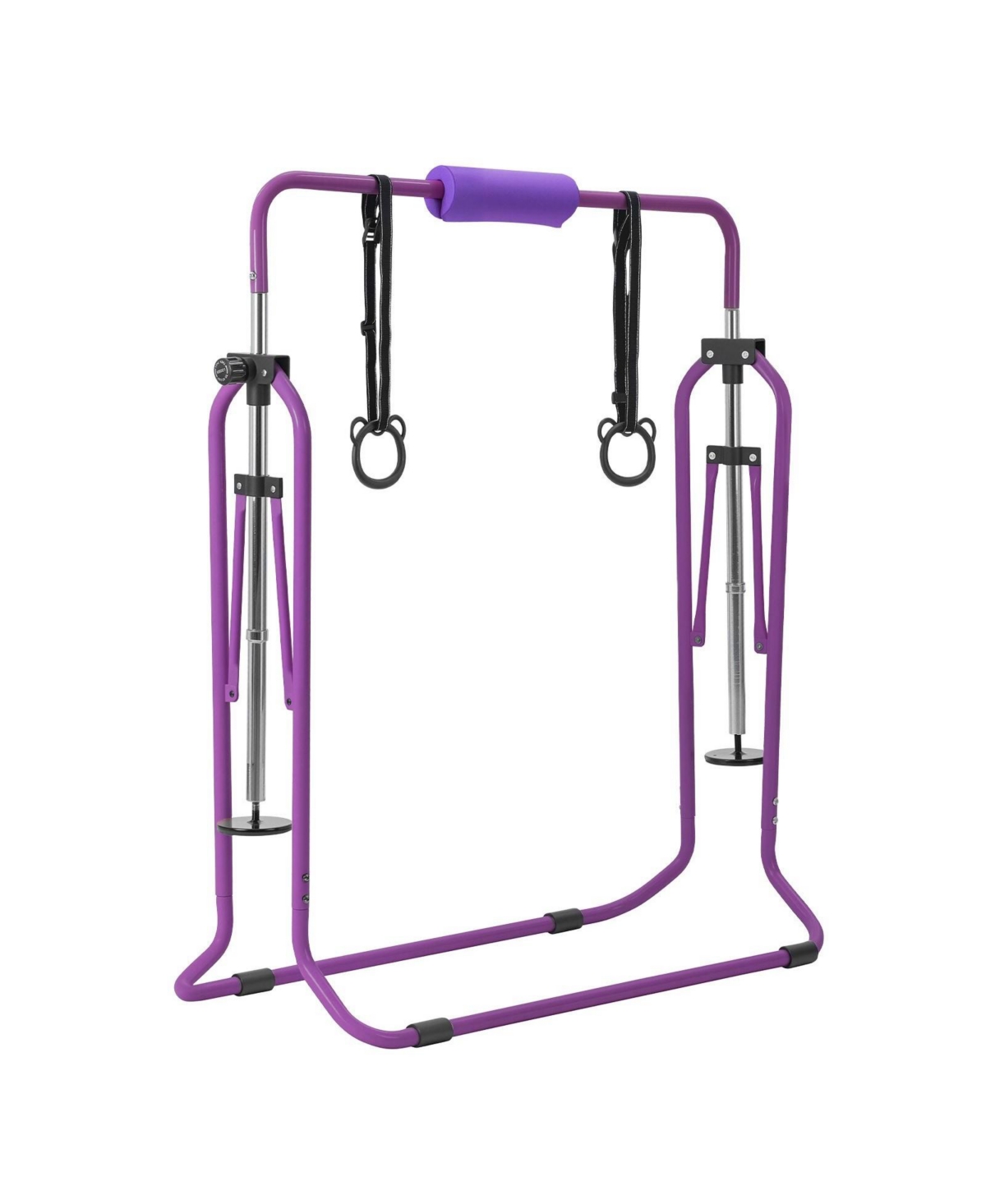 Sugift Kids Folding Gymnastic Kip Bar Adjustable 36-52 in Height 140 lbs Capacity for Ages 3-8 - Purple