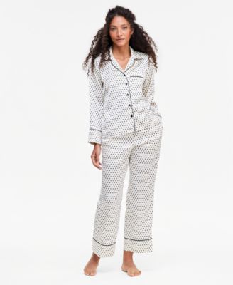 Women's Printed Satin Long Pajama Set
