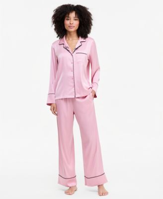 Women's Printed Satin Long Pajama Set