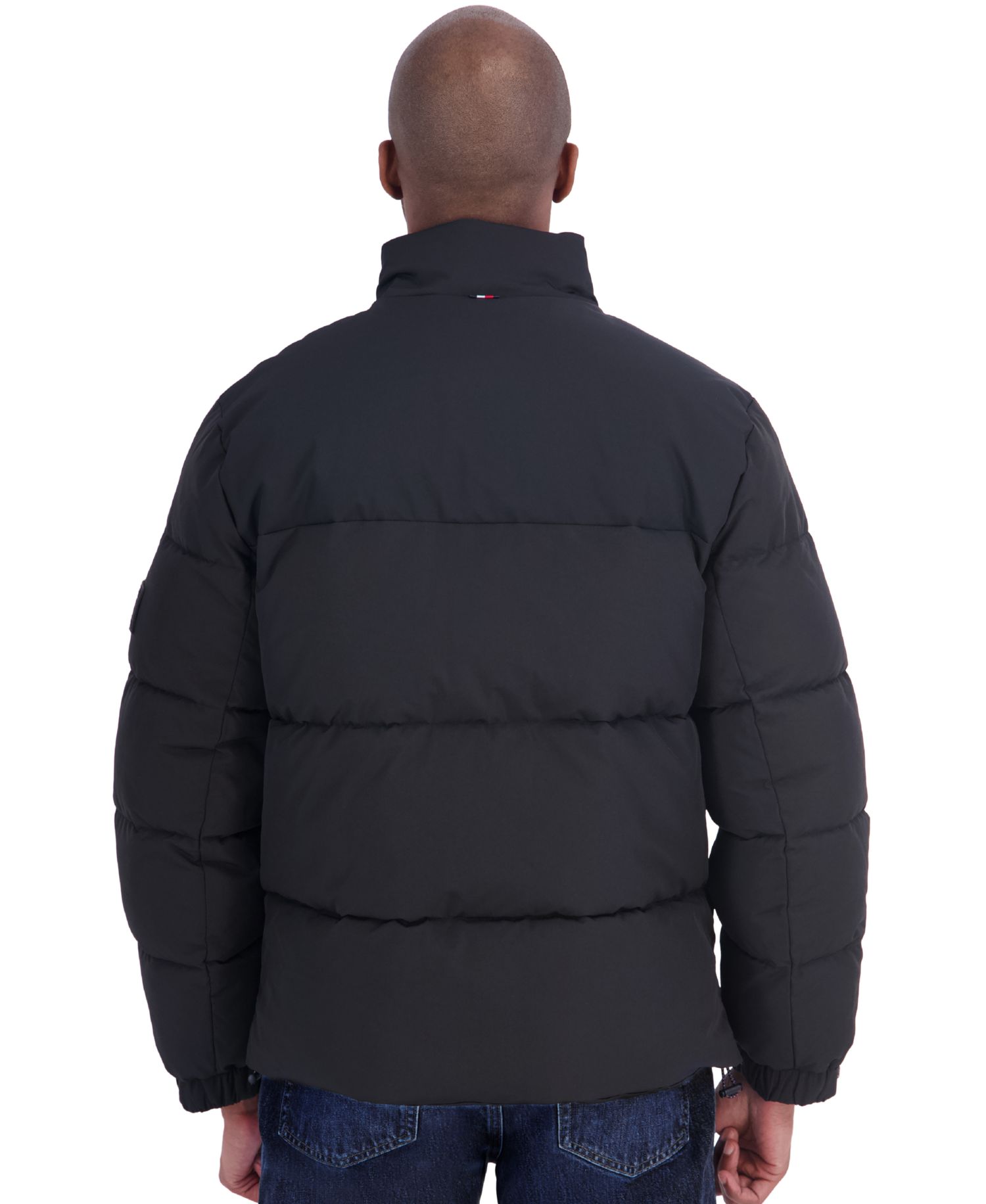 Men's Unhood Mix Media Puffer Jacket