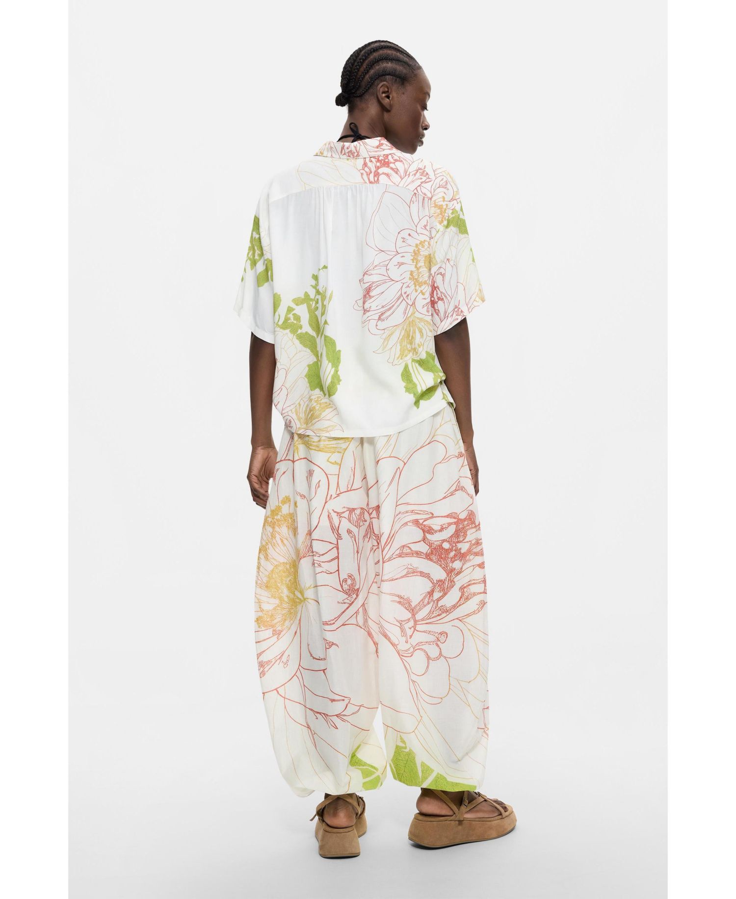 Women's Floral-Print Pull-On Balloon Pants