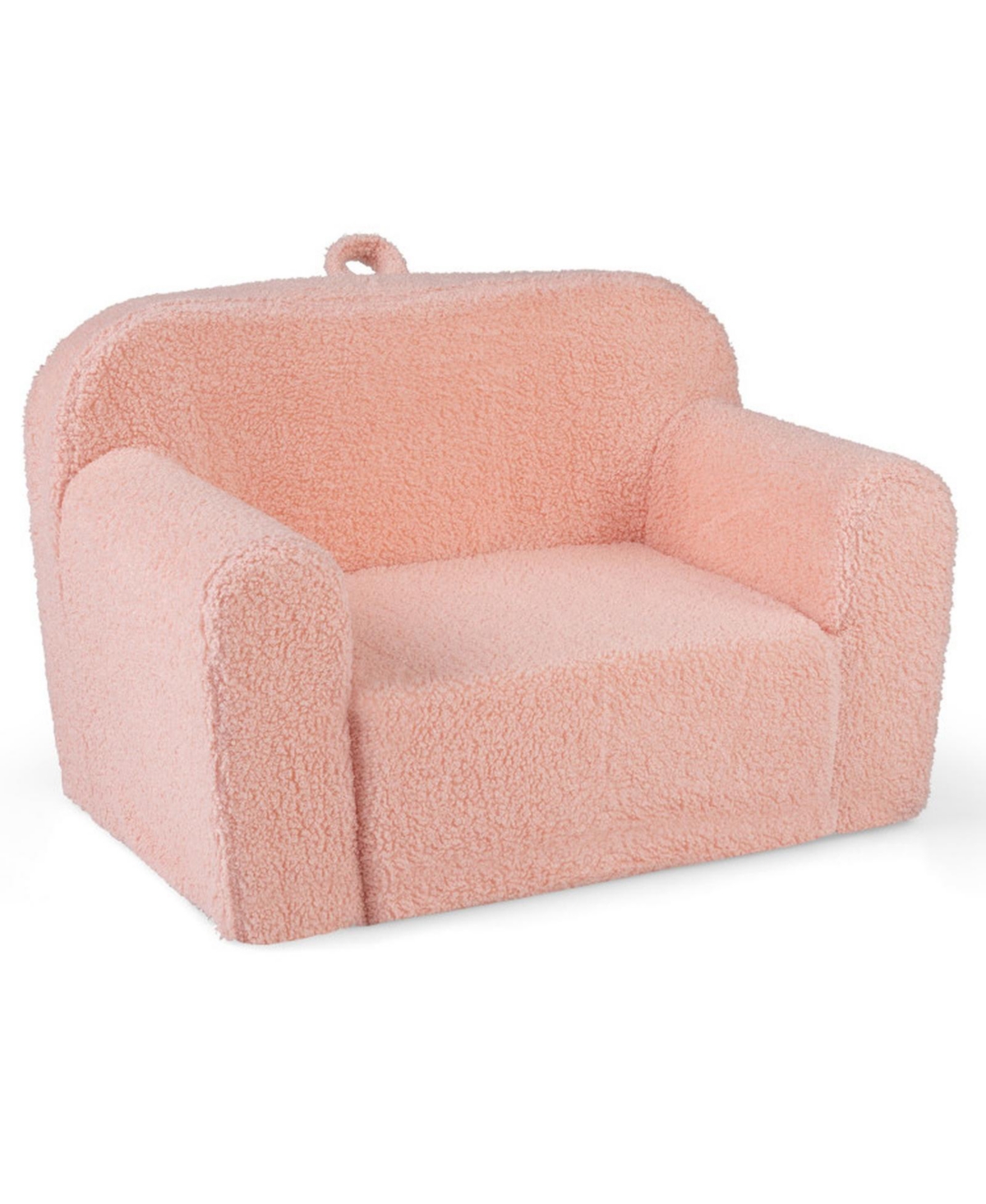 Sugift Portable Kids Foam Couch with Anti-Slip Base and Washable Fleece Cover