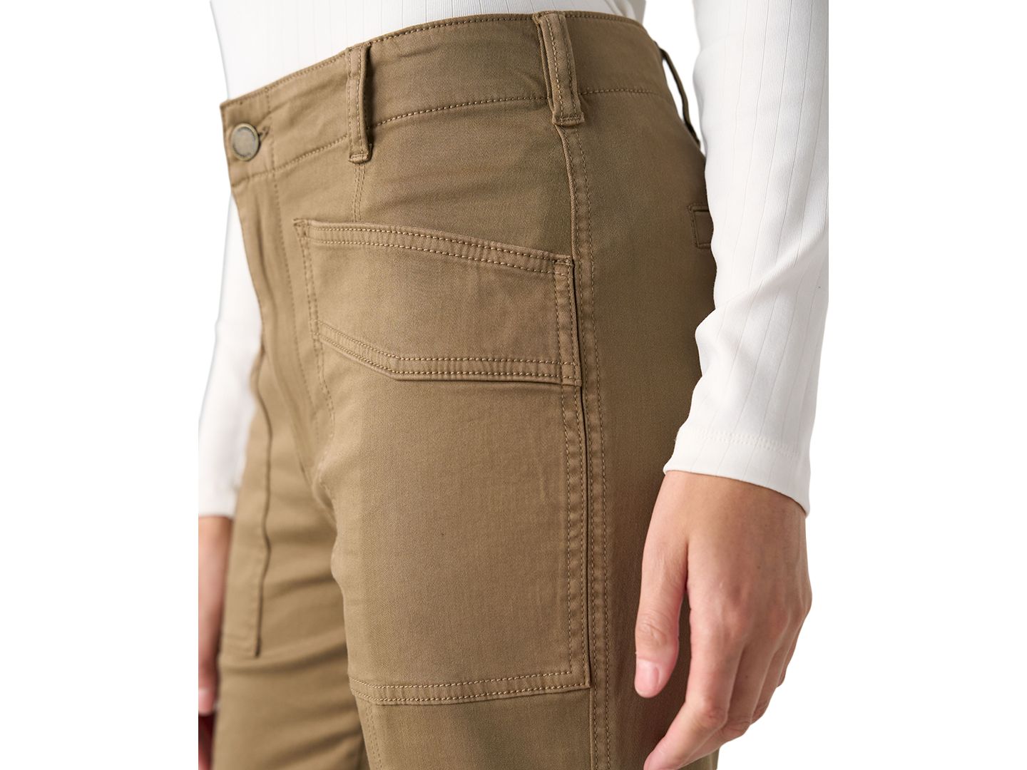 Женские брюки Liverpool Los Angeles Petite Hannah Flare With Mini Patch Pockets High-Waist, цвет: Дубовый коричневый — фото 2
