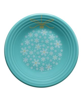 Turquoise Snowflakes Luncheon Ornament Plate