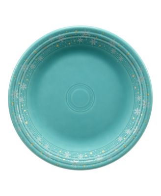 Turquoise Snowflakes Classic Rim Dinner Plate