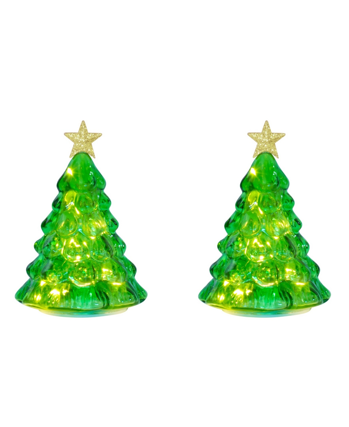 Mr. Christmas Twinkling Glass Trees, Set of 2