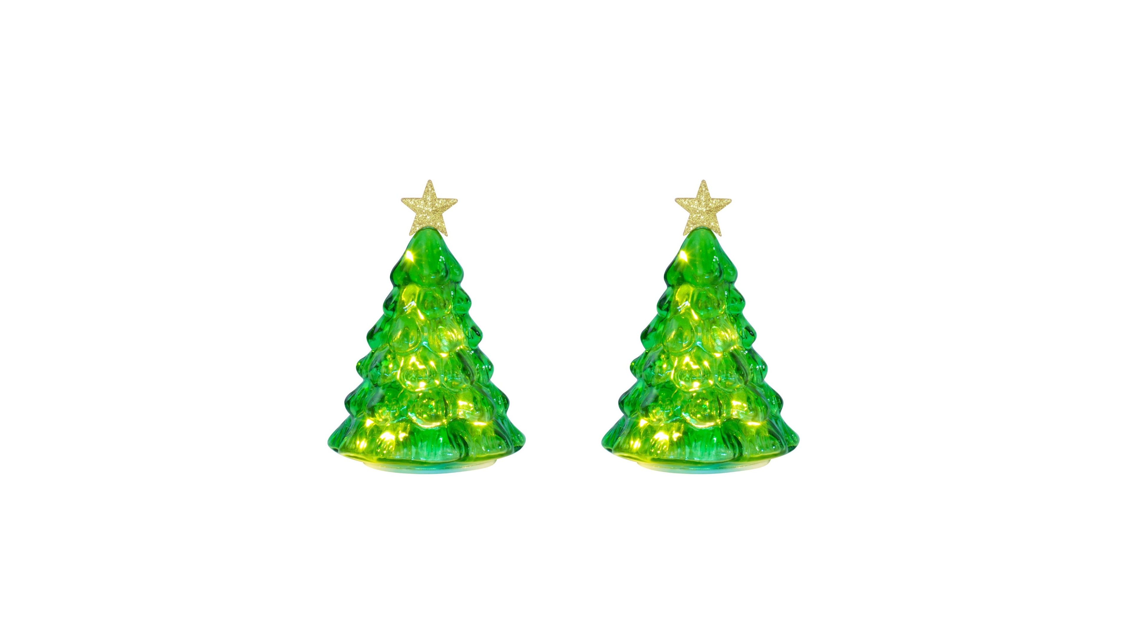 Mr. Christmas Twinkling Glass Trees, Set of 2