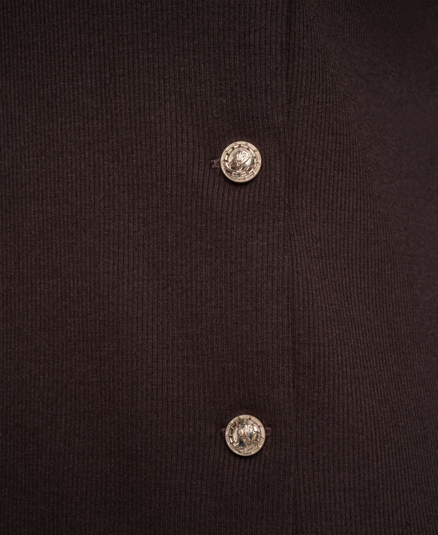 Petite Ribbed Long-Sleeve Button-Detail Knit Top