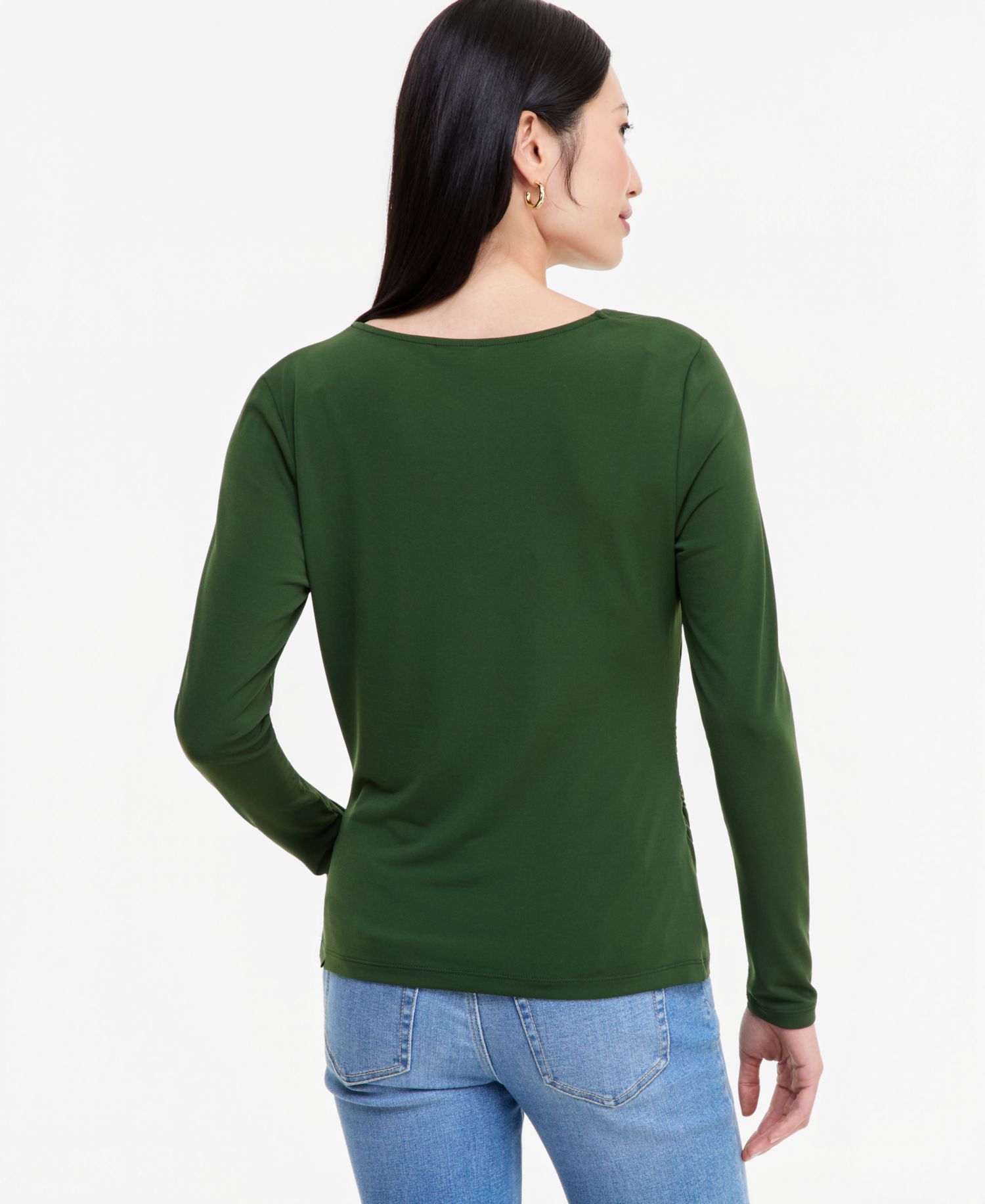 Women's Asymmetrical-Neck Long-Sleeve Top