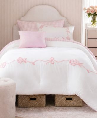 Tiffany Floral Embroidered Soft Microfiber 4-Piece Comforter Set, Twin/Twin XL