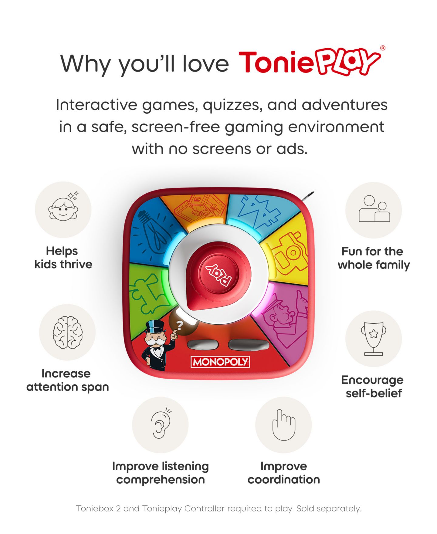 Детская настольная игра Tonies Tonieplay Monopoly Real Estate Rush Problem-Solving Board Game, Ages 7+ — фото 4