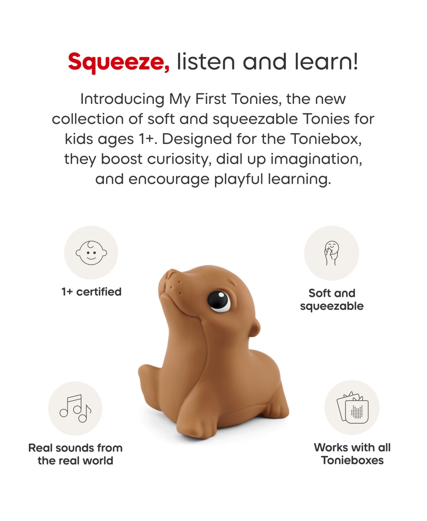 Детские игрушки My First Tonies Ocean Set Real Animal Sounds 3-Piece Audio Figures, Ages 1+ — фото 8