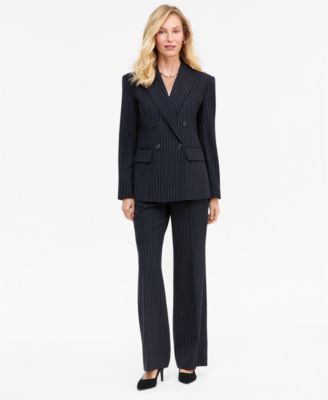 Women's Crystal Embellished Pinstripe Blazer & Pant