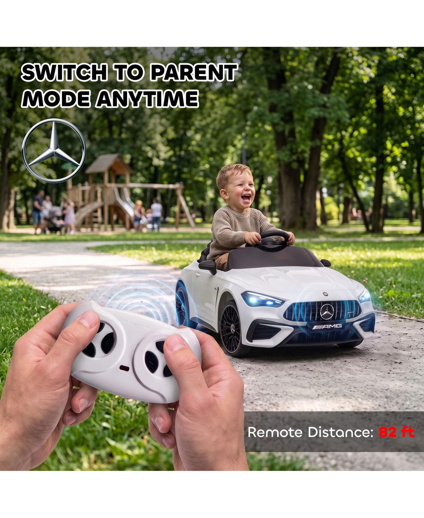 Детская игрушка Qaba Mercedes Amg Cle 53 39" L Electric Ride-On Car with Remote Control, 1 Seat, Ages 3+, цвет: Белый — фото 5