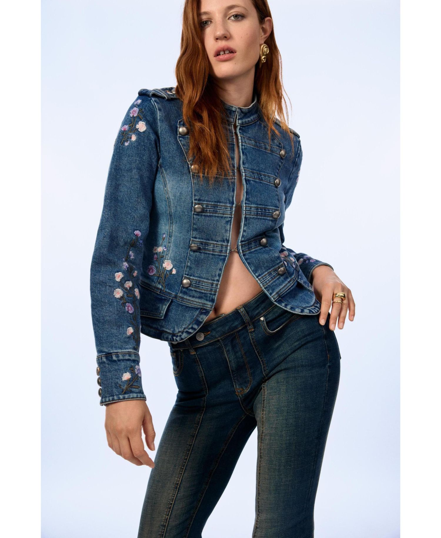 Women's Mid-Rise Flare Cotton-Blend Jeans