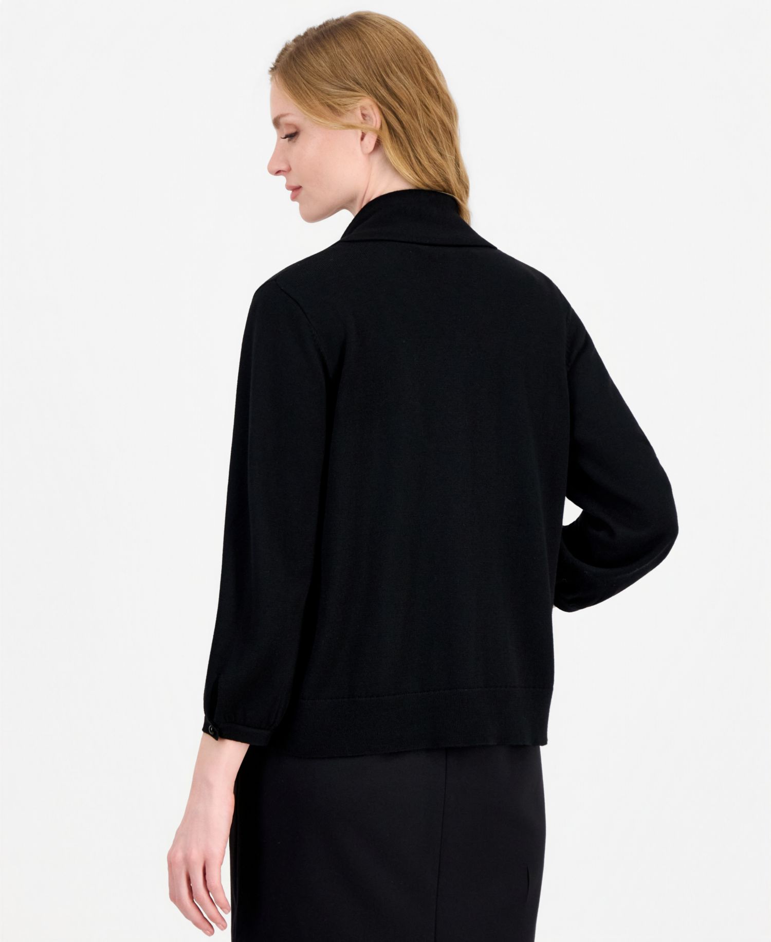 Women's Turn Back Collar Kissing Frt Shawl Collar Open Front Cardigan