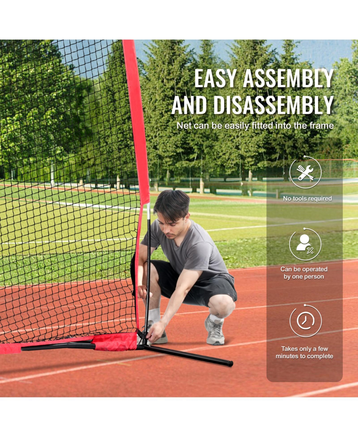 Sugift Portable Ball Sports Barrier Net with Carry Bag for Baseball Softball Soccer Hockey