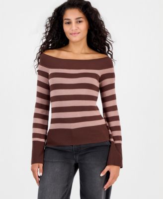 Junior's Off-the-Shoulder Bell-Sleeve Sweater