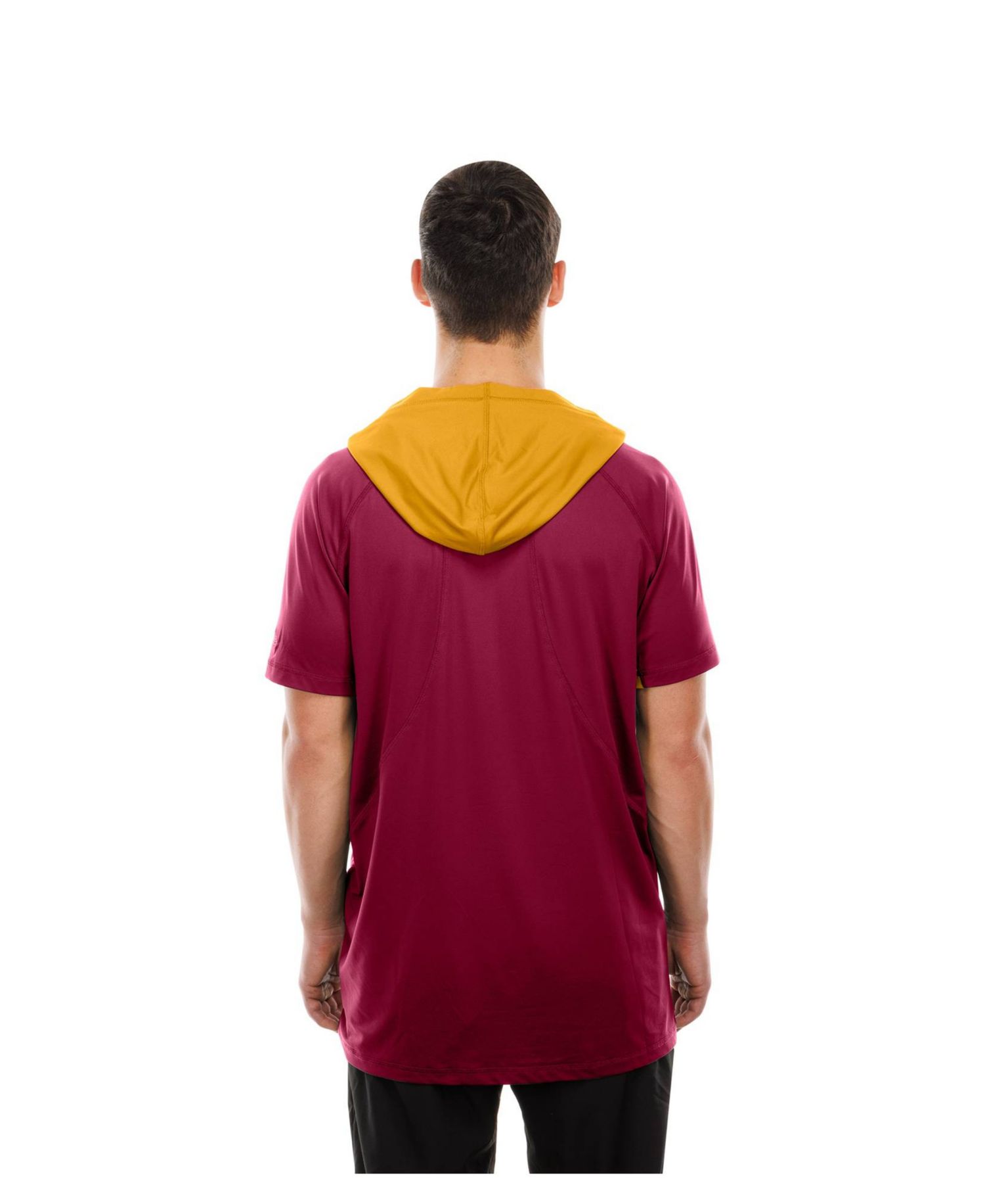 Men's Scarlet Washington Commanders Combine Authentic Hooded Raglan Short-Sleeve T-Shirt