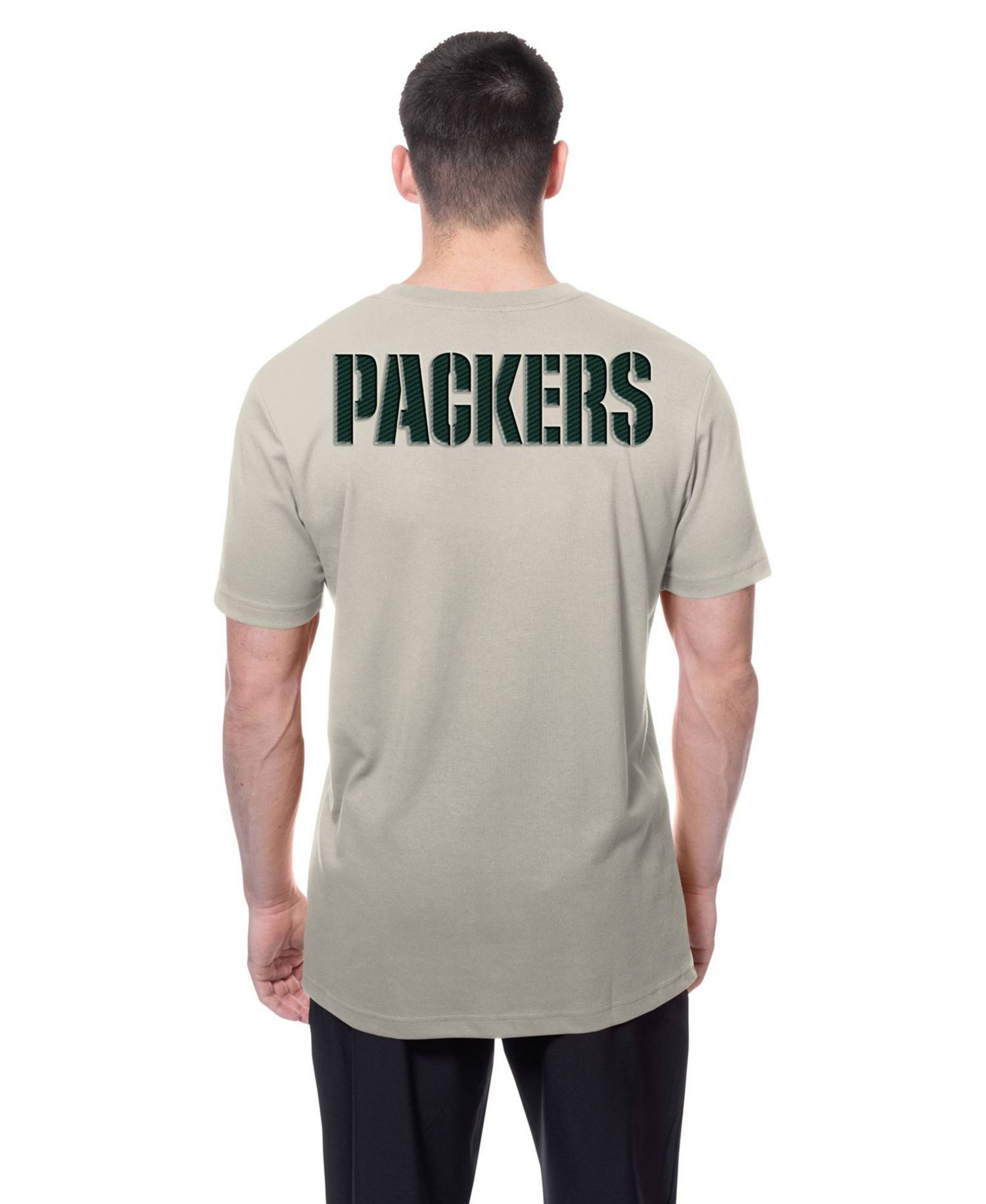 Men's Light Beige Green Bay Packers Multi Patch T-Shirt