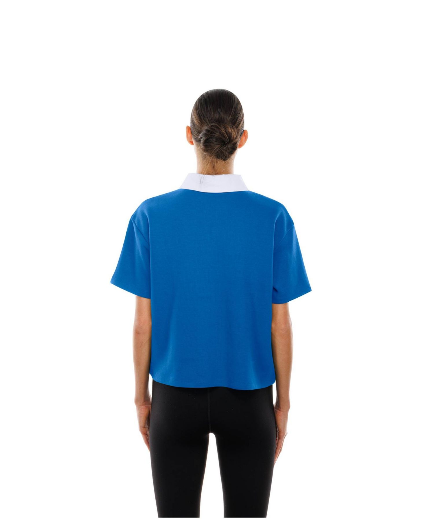 Women's Detroit Lions Throwback Boxy Cropped Cotton-Blend Polo