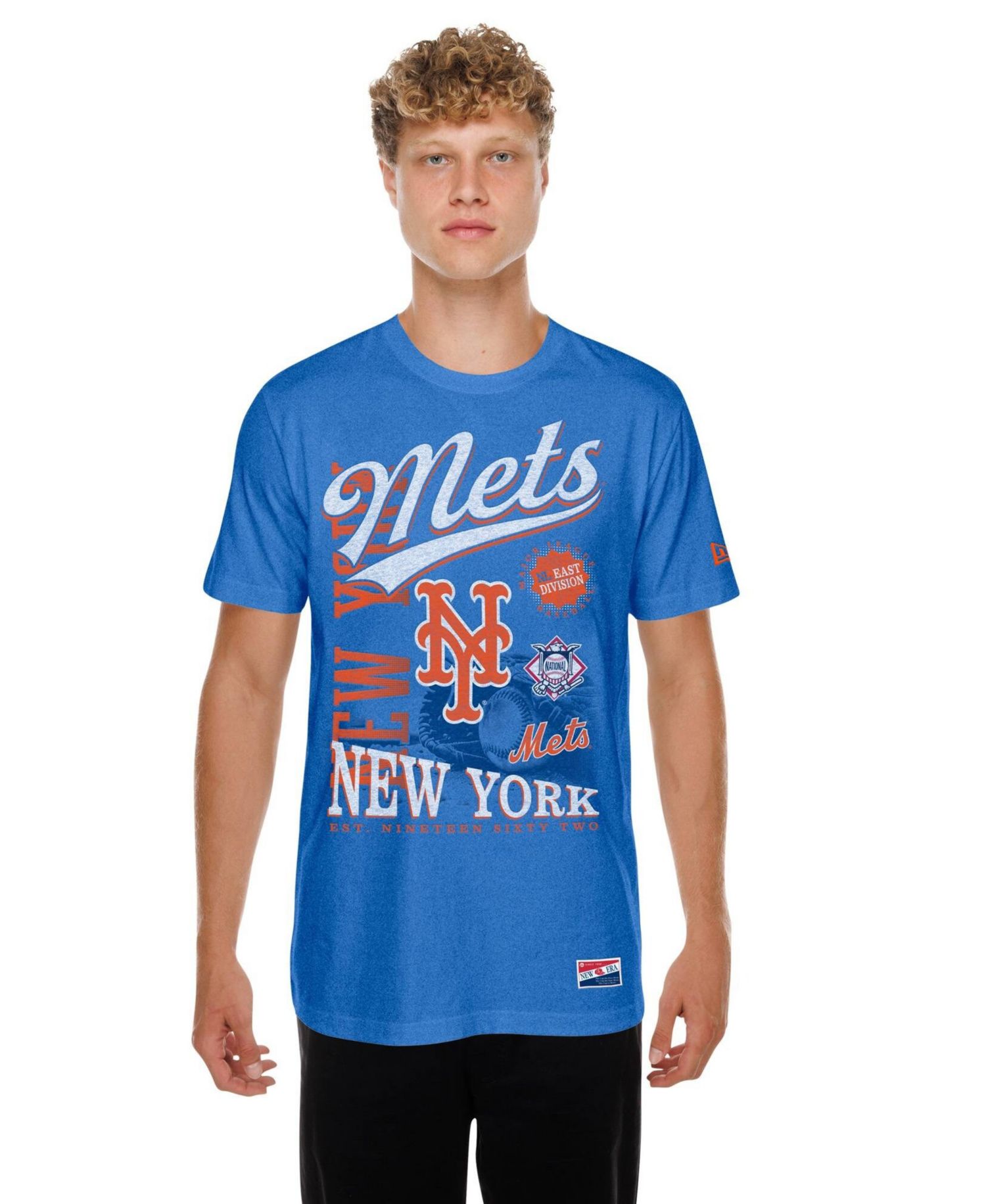 Men's Royal New York Mets Oversized Throwback Distressed T-Shirt