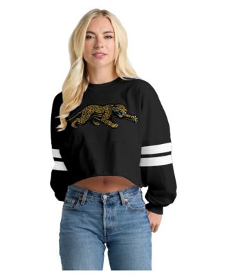 Women's Jacksonville Jaguars Oversized Cropped Long-Sleeve T-Shirt