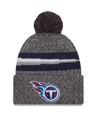 Men's Gray Tennessee Titans 2023 Sideline Sport Cuffed Knit Hat with Pom