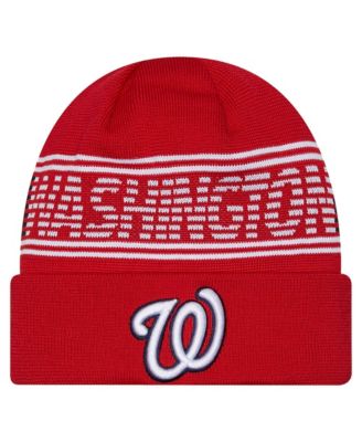 Men's Red Washington Nationals Authentic Collection Cuffed Knit Hat