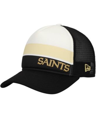 Big Boys and Girls Black New Orleans Saints Sport Night Color Block 9FORTY A-Frame Trucker Adjustable Hat