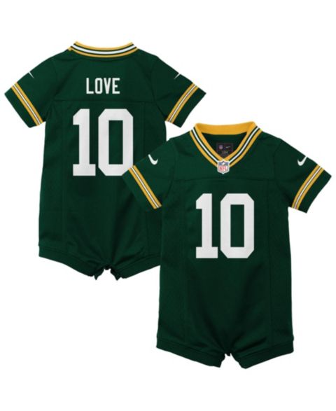 Комбинезон Nike Jordan Love Green Bay Packers Game Romper Jersey для малышей