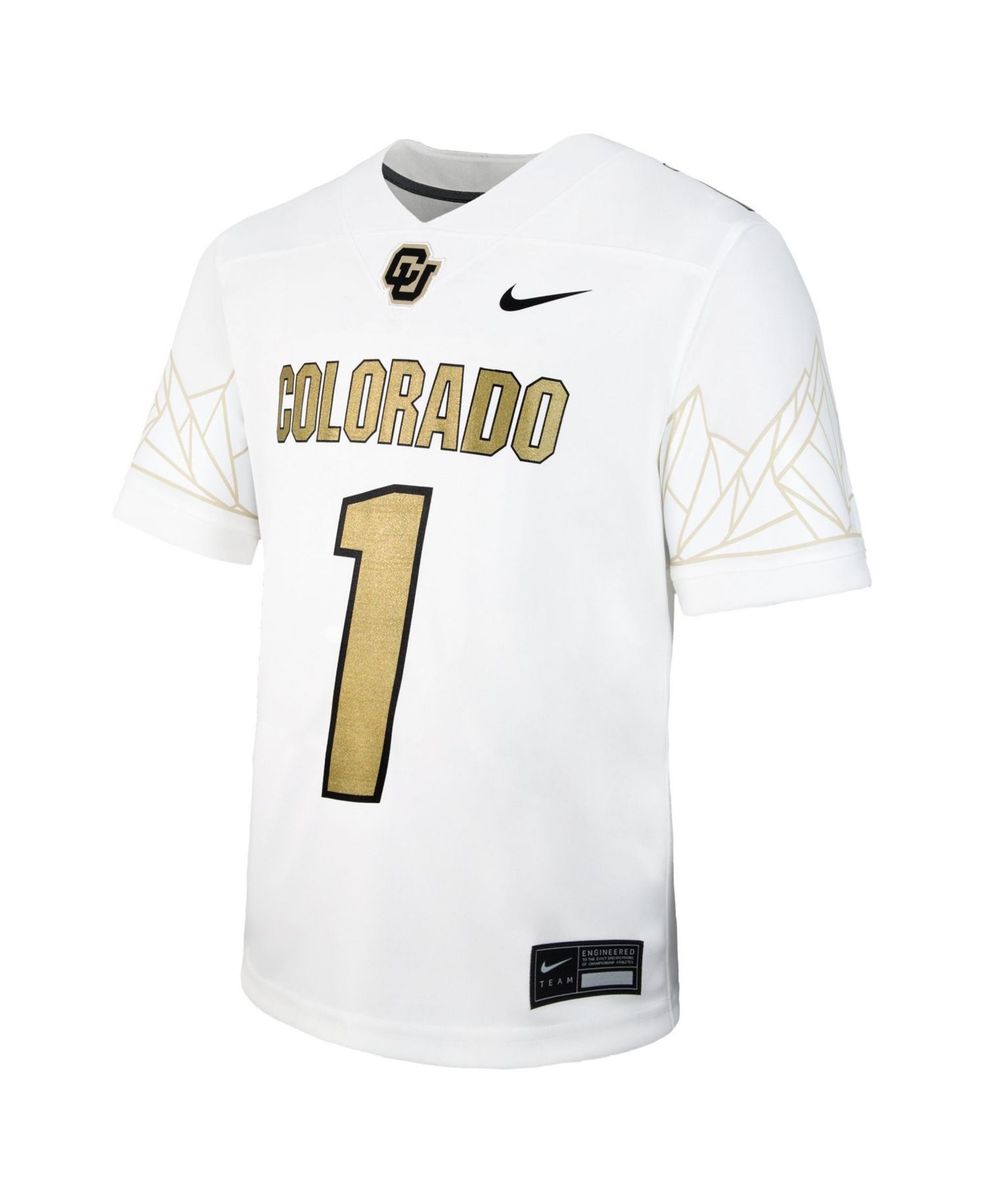Big Boys and Girls 1 White Colorado Buffaloes Alternate Football Game Jersey