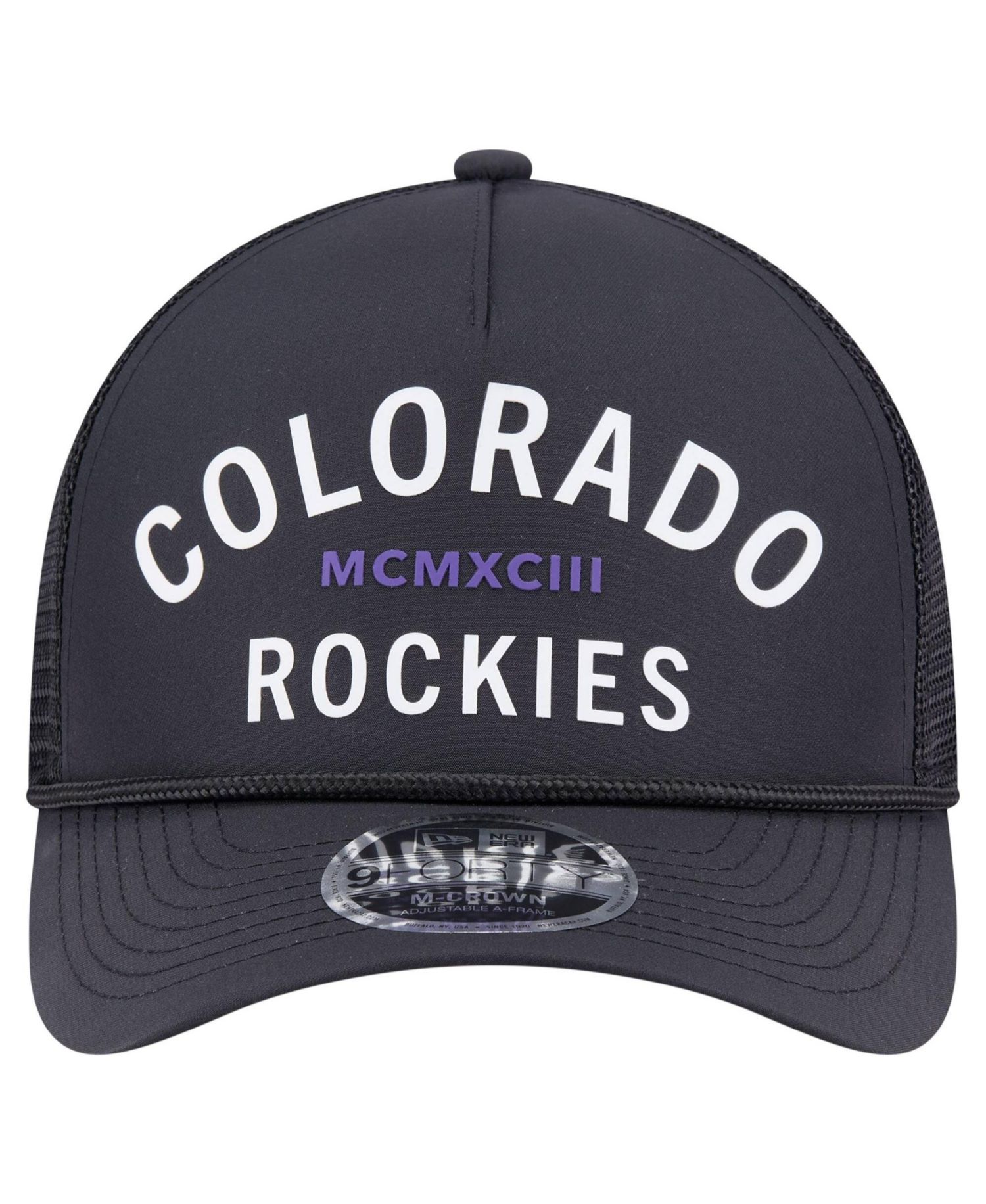 Men's Black Colorado Rockies Minimalist 9FORTY A-Frame Adjustable Hat