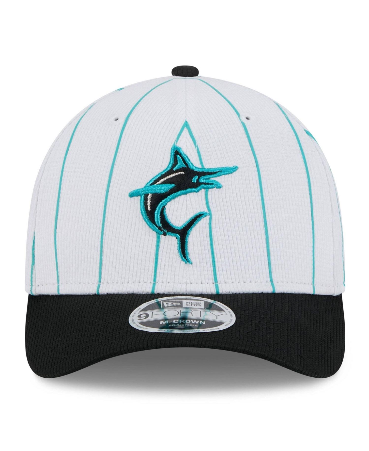 Men's White/Black Miami Marlins 2025 Batting Practice 9FORTY M-Crown Adjustable Hat