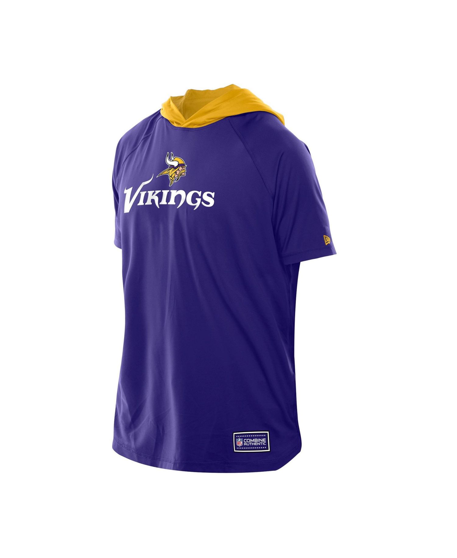 Men's Purple Minnesota Vikings Combine Authentic Hooded Raglan Short-Sleeve T-Shirt